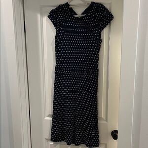 Tory Burch Navy and White Midi Dress
